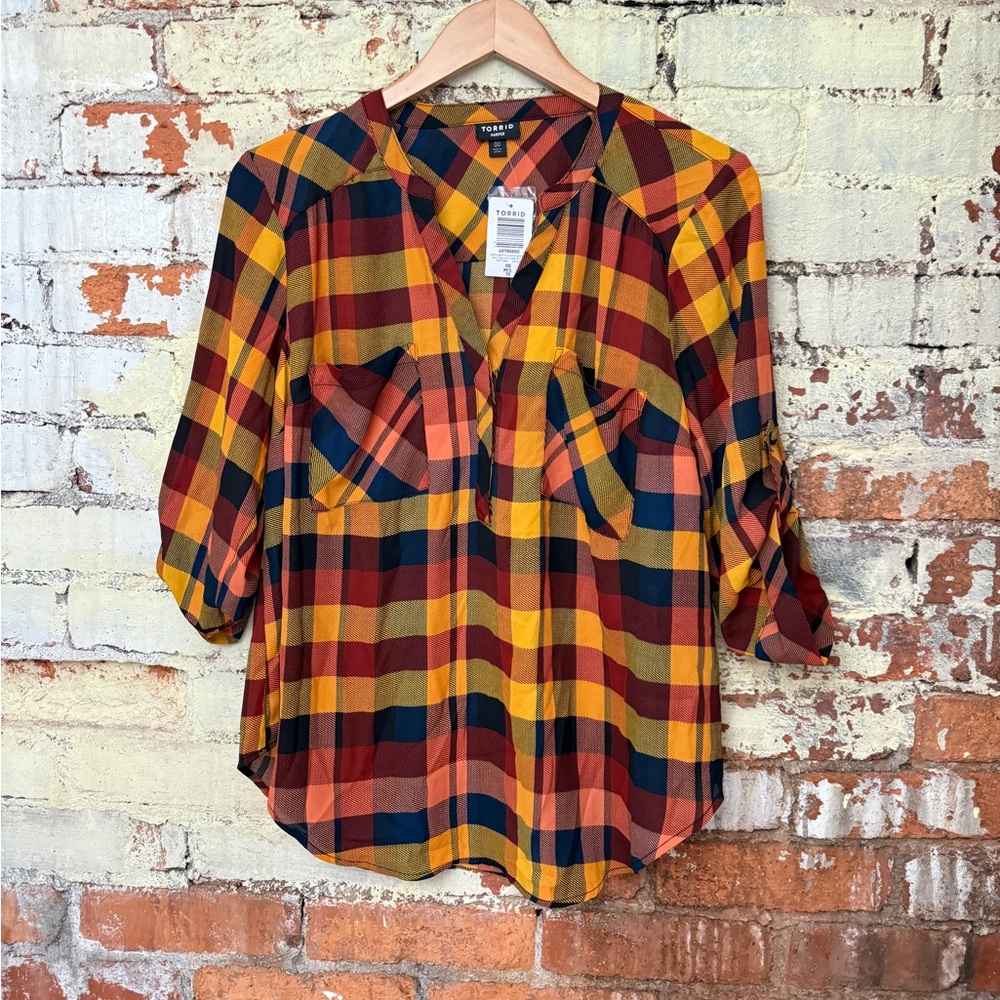 Torrid Multicolor Plaid Women's Top